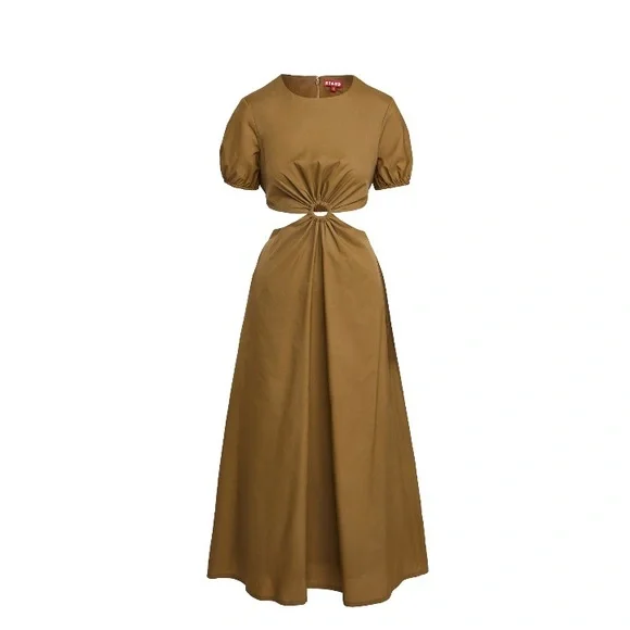 green emerald velvet dress STAUD Women's Deora Dress, Sergeant Green, XS at Amazon Women's Clothing  store